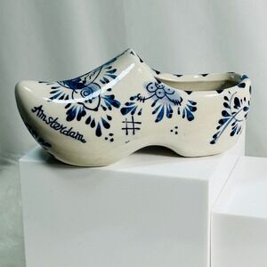 Delft Blue Ceramic Clog‎ Amsterdam Windmill Hand Painted Collectible